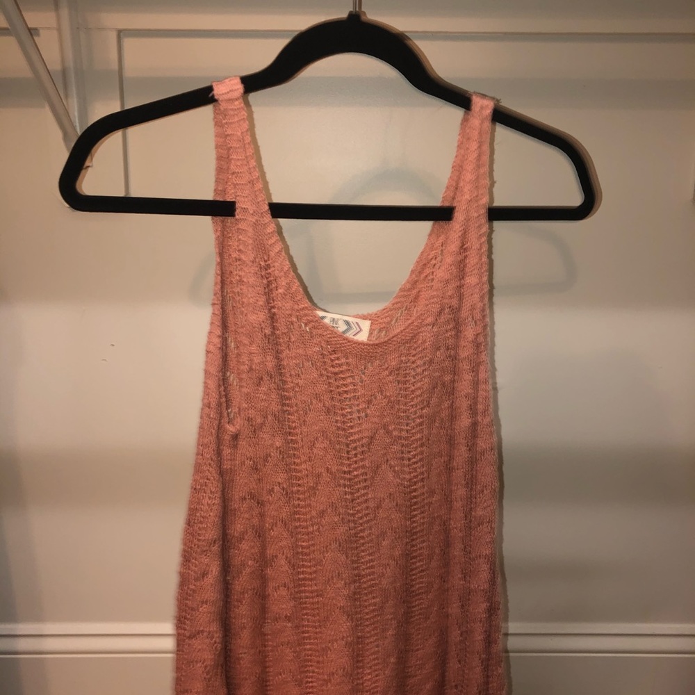 Pink Rose Woven Pink Tank Top